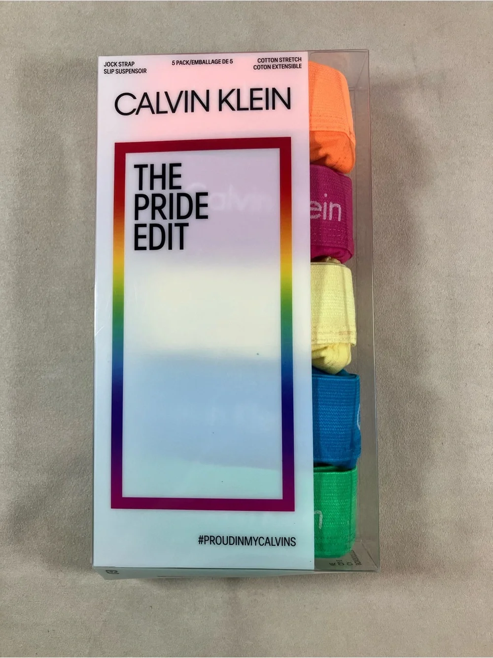 JOCKSTRAP  Calvin Klein (SMALL) Icon Cotton Stretch Pride 5-Pack Jock